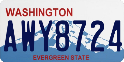 WA license plate AWY8724