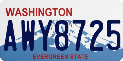 WA license plate AWY8725