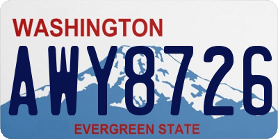 WA license plate AWY8726
