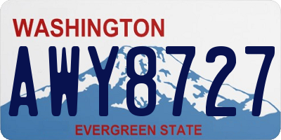 WA license plate AWY8727