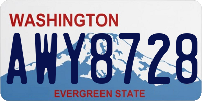 WA license plate AWY8728