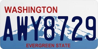 WA license plate AWY8729