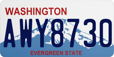 WA license plate AWY8730