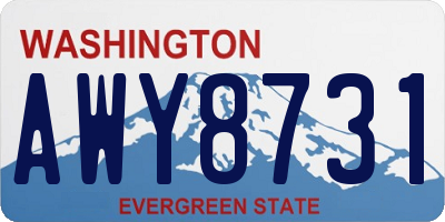 WA license plate AWY8731