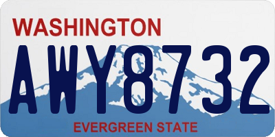 WA license plate AWY8732