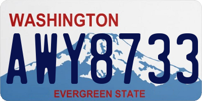 WA license plate AWY8733