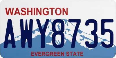 WA license plate AWY8735