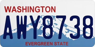 WA license plate AWY8738