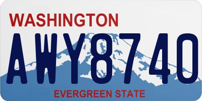 WA license plate AWY8740