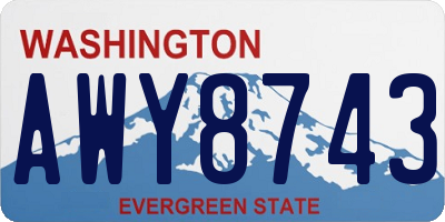 WA license plate AWY8743