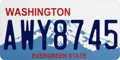 WA license plate AWY8745