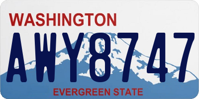 WA license plate AWY8747
