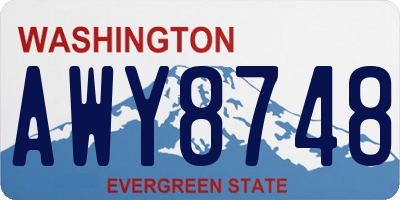 WA license plate AWY8748