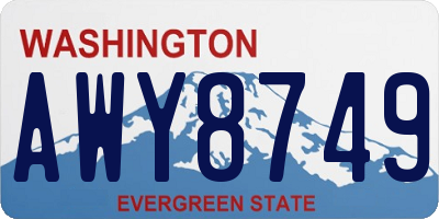 WA license plate AWY8749