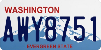 WA license plate AWY8751