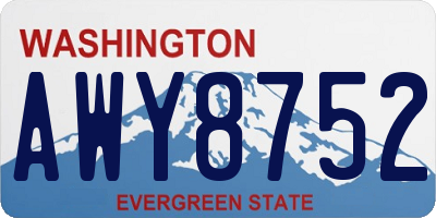 WA license plate AWY8752