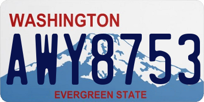 WA license plate AWY8753