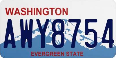 WA license plate AWY8754