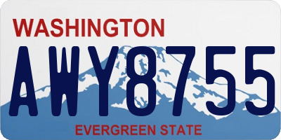 WA license plate AWY8755