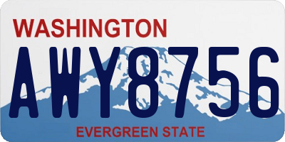 WA license plate AWY8756