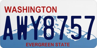 WA license plate AWY8757