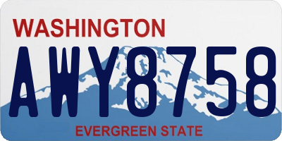 WA license plate AWY8758