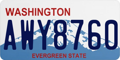 WA license plate AWY8760