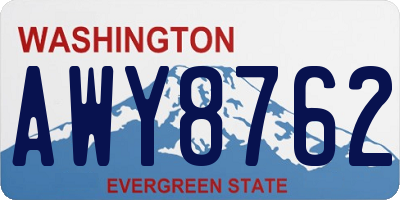 WA license plate AWY8762