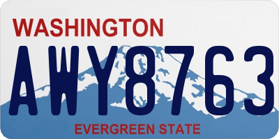 WA license plate AWY8763