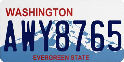 WA license plate AWY8765
