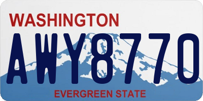 WA license plate AWY8770