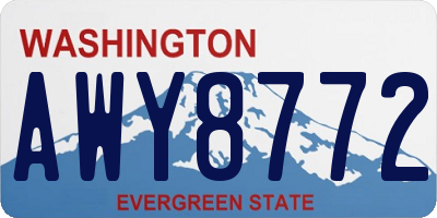 WA license plate AWY8772