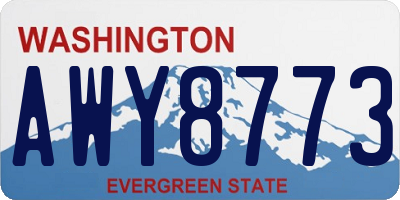 WA license plate AWY8773