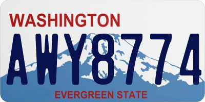 WA license plate AWY8774