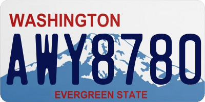 WA license plate AWY8780