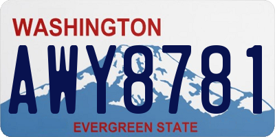 WA license plate AWY8781