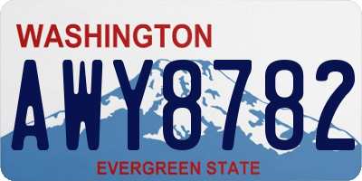 WA license plate AWY8782