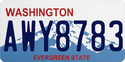 WA license plate AWY8783