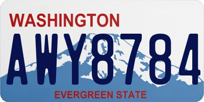 WA license plate AWY8784