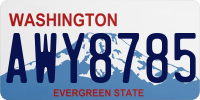 WA license plate AWY8785