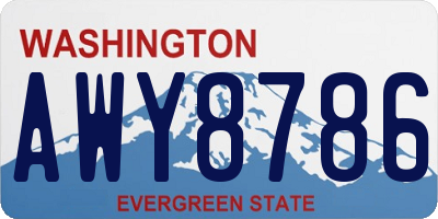 WA license plate AWY8786
