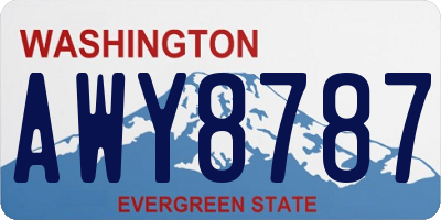 WA license plate AWY8787