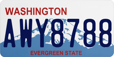 WA license plate AWY8788
