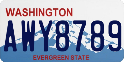 WA license plate AWY8789