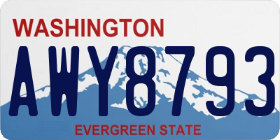 WA license plate AWY8793