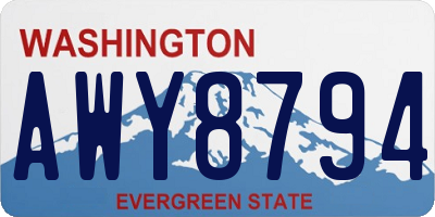 WA license plate AWY8794