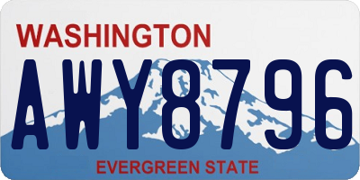 WA license plate AWY8796