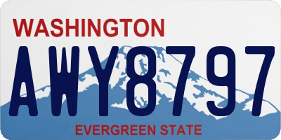 WA license plate AWY8797