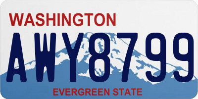 WA license plate AWY8799