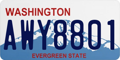 WA license plate AWY8801